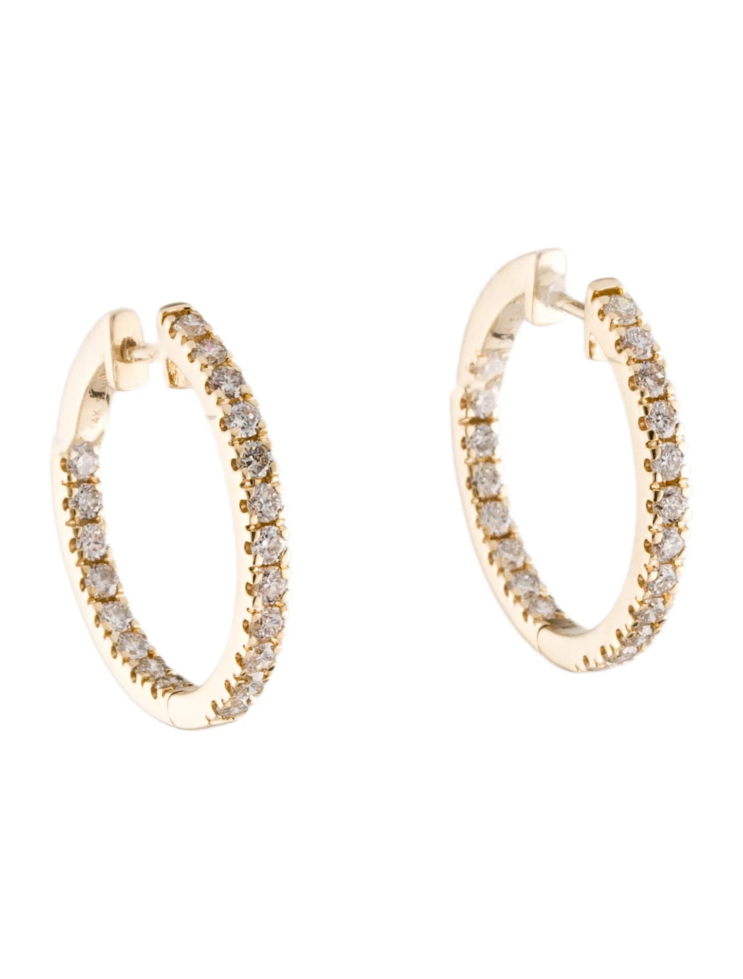 Starlight Hoop Earrings 14K Yellow Gold