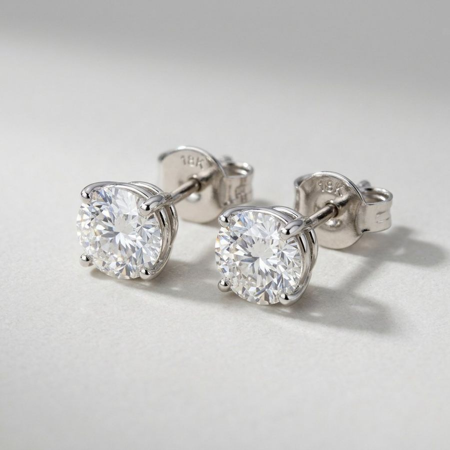 Diamond studs, earrings by Dash Gems