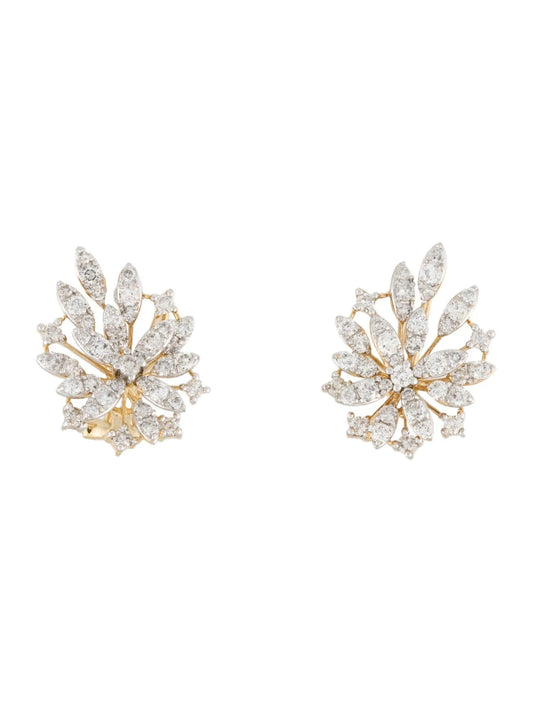 Diamond Blossom Earring In 14k Yellow Gold