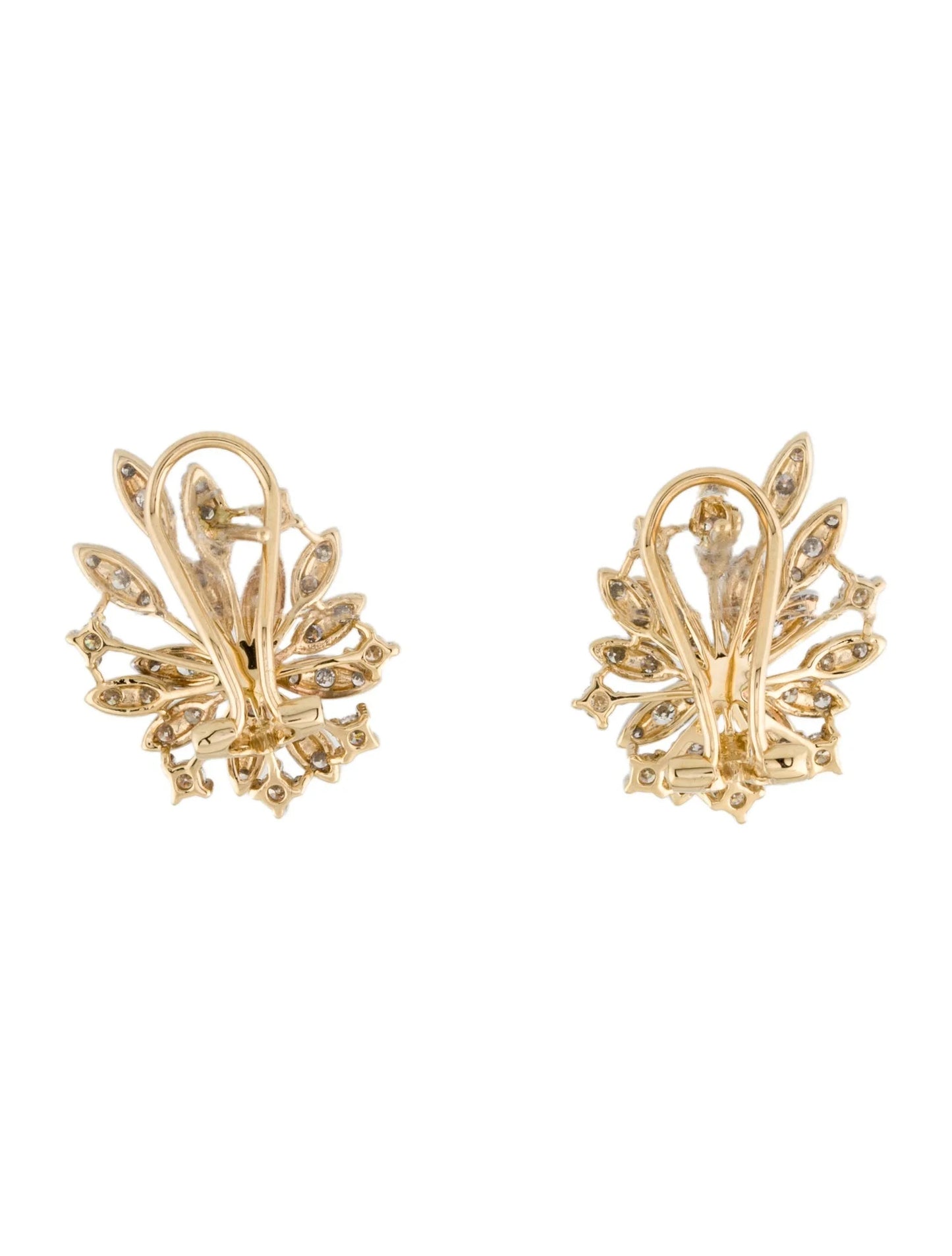 Diamond Blossom Earring In 14k Yellow Gold