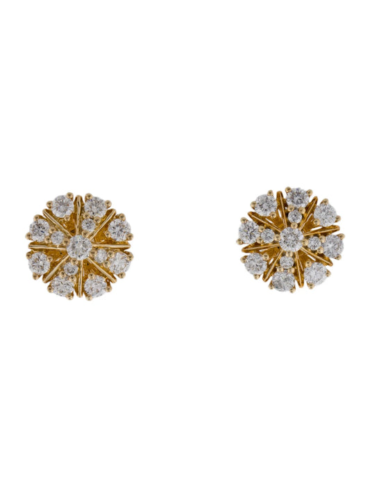 Aurora Bloom Stud Earrings 14K Yellow Gold