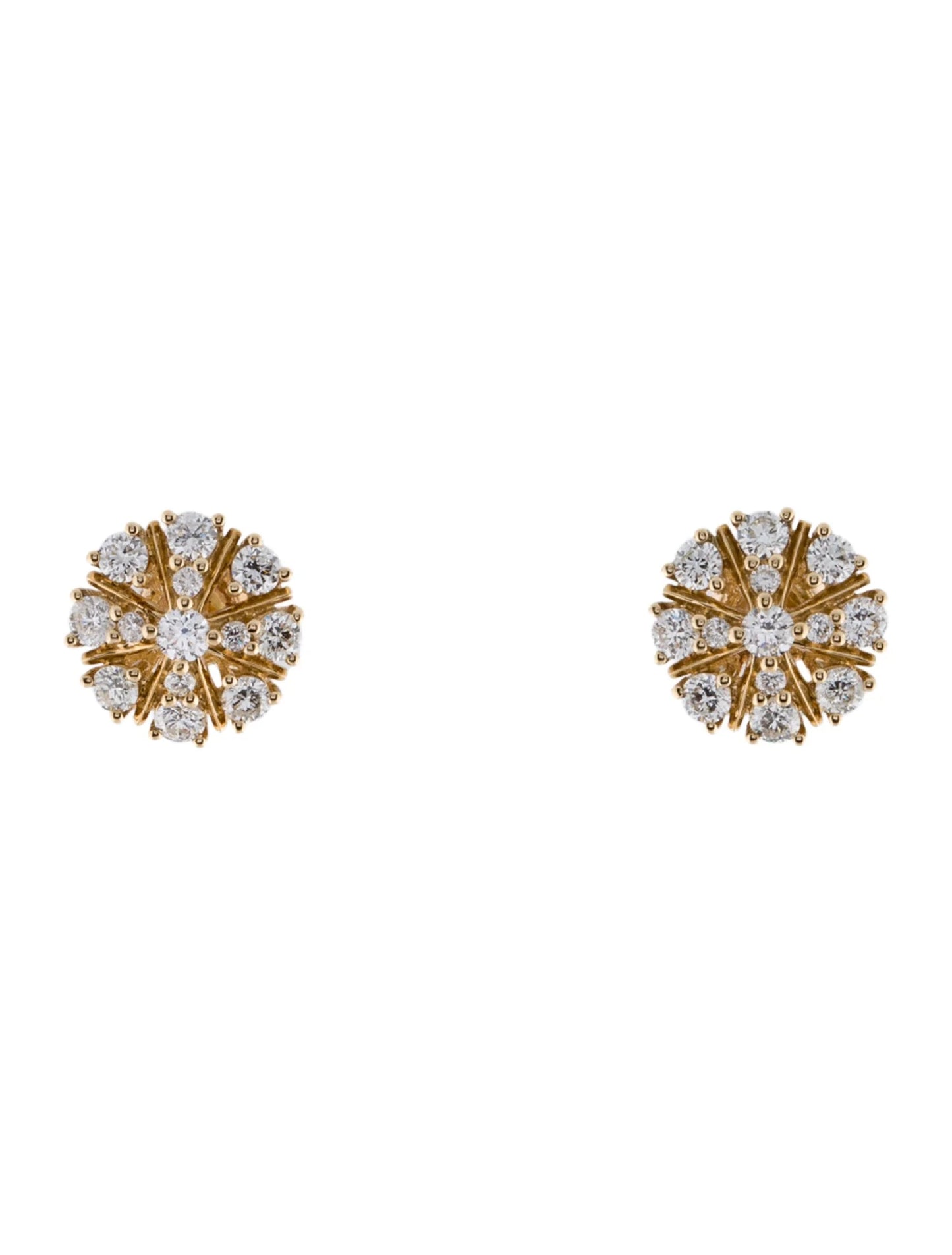 Aurora Bloom Stud Earrings 14K Yellow Gold
