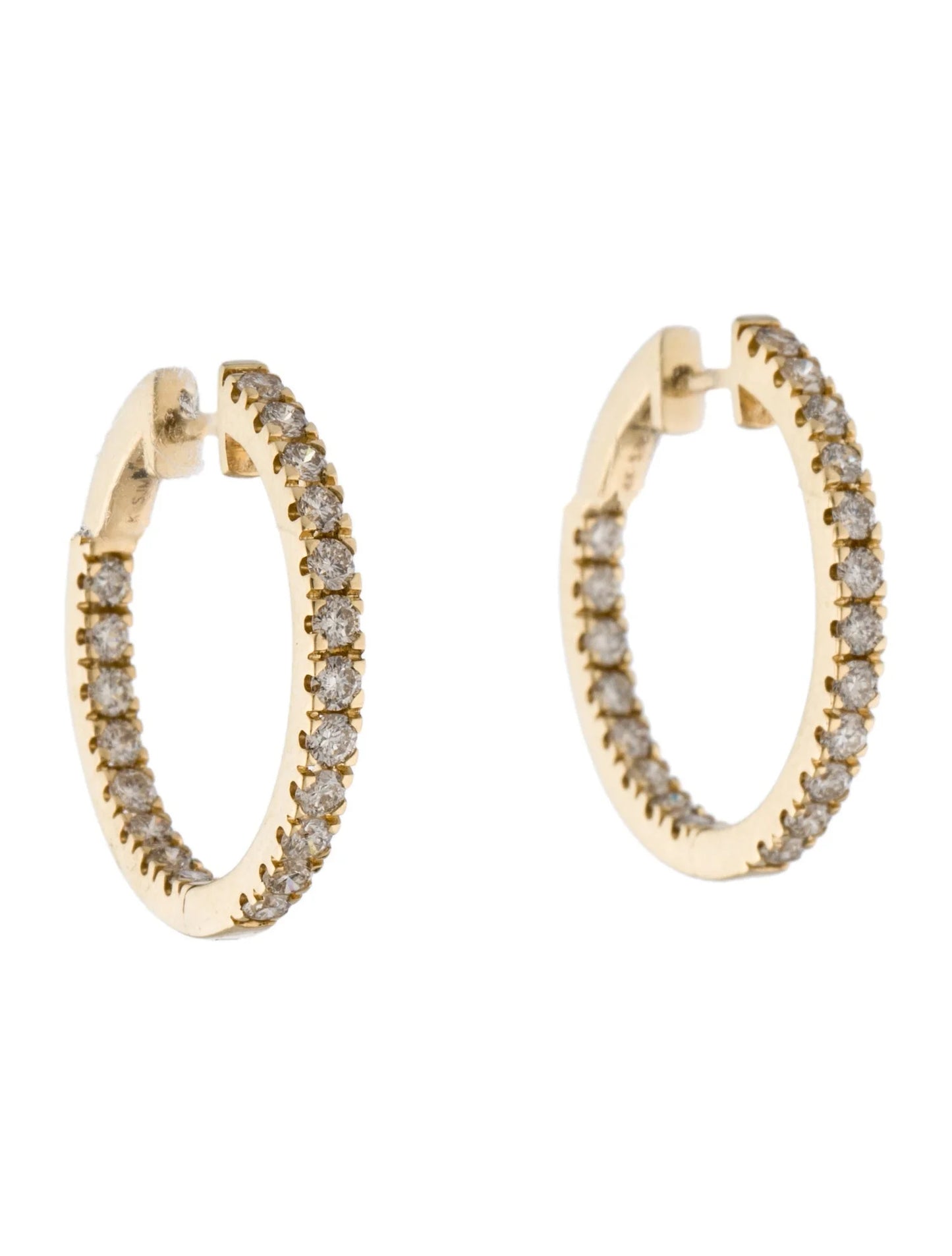 Starlight Hoop Earrings 14K Yellow Gold