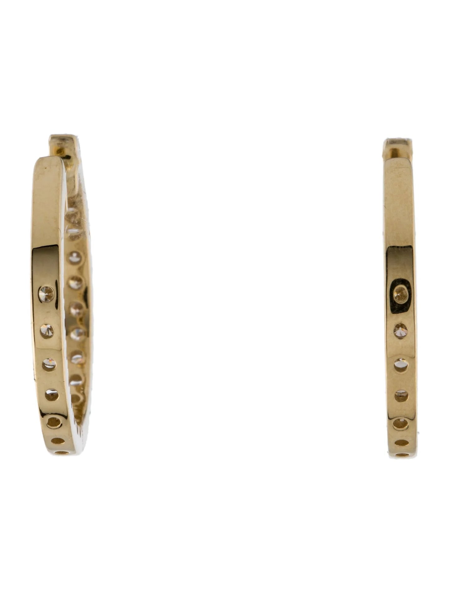 Starlight Hoop Earrings 14K Yellow Gold