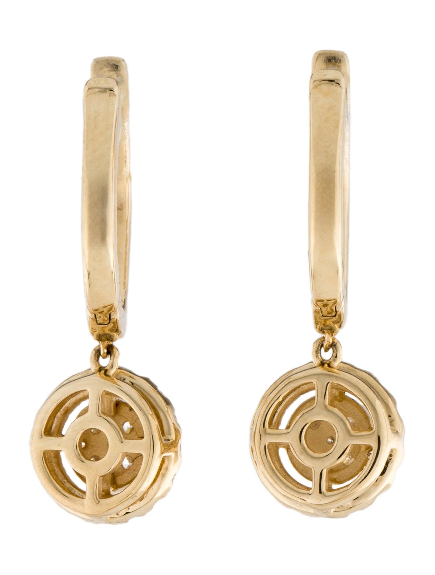 Nova Halo Hoop Earrings 14K Yellow Gold