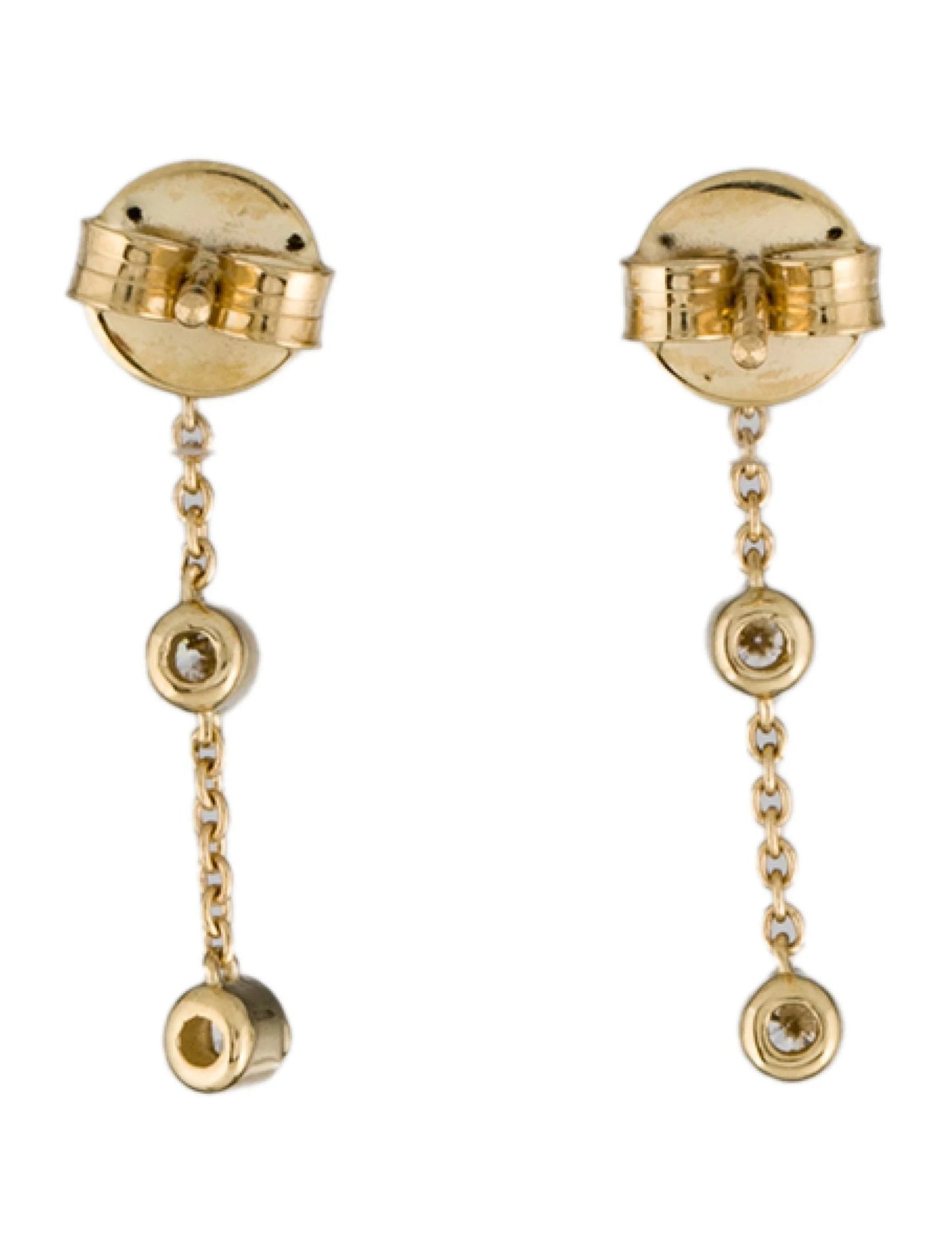 Eterna Line Drop Earrings 14K Yellow Gold