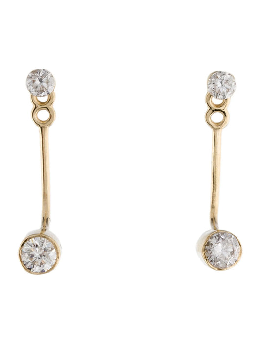 Bar Drop Earrings 14K Yellow Gold